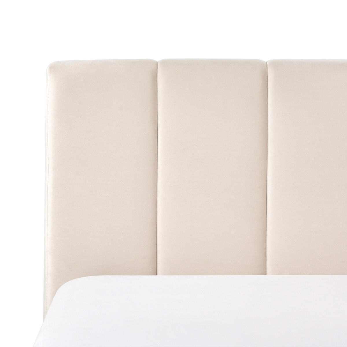 BETT mit Stauraum 180/200 cm Samtstoff Hellbeige Dreux - Beige, Textil (180/200cm) - Beliani