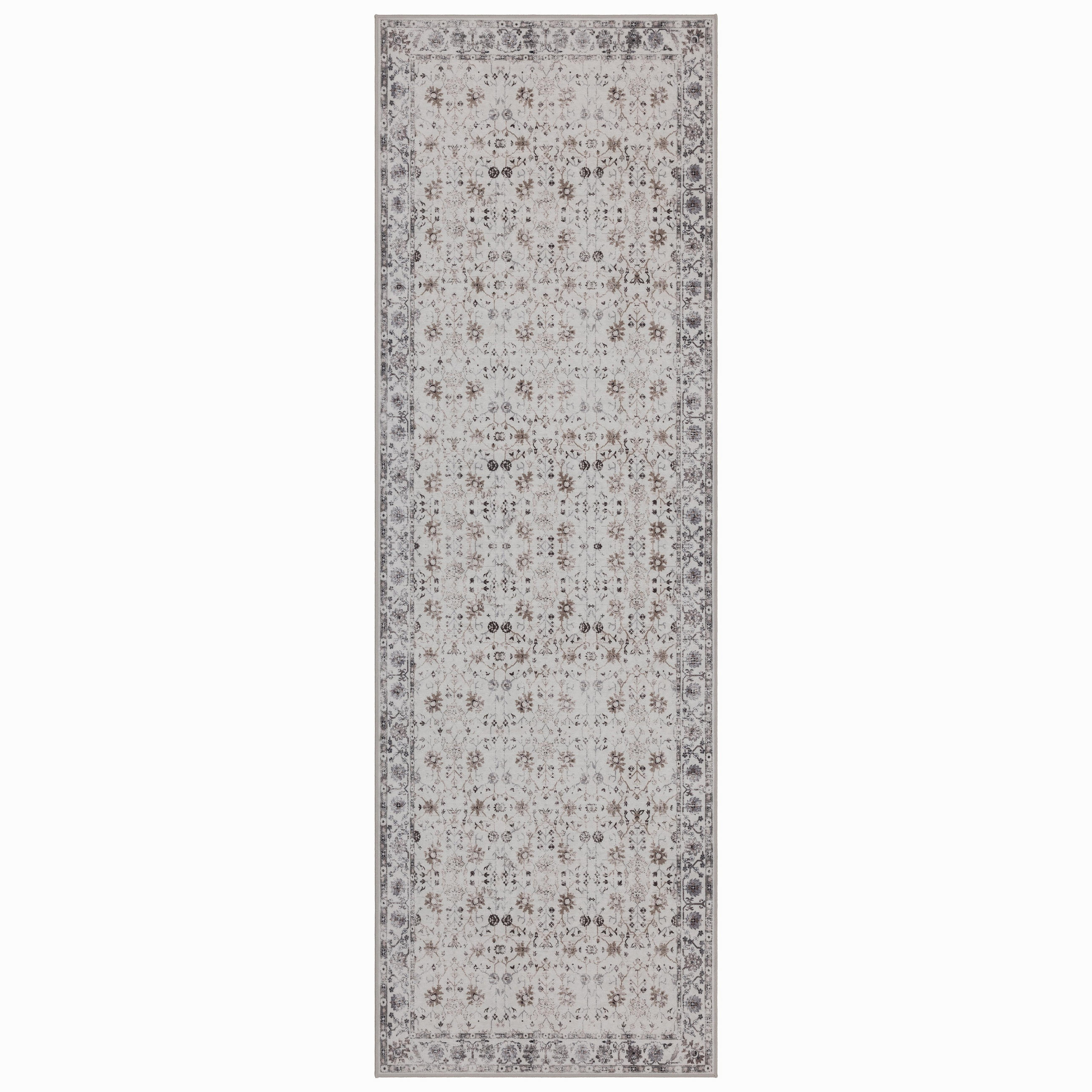 LÄUFER waschbar, mit floralen Ornamenten, VERNANTE in Creme, 80 x 150 cm - Beige, Textil (80/150cm) - KADIMA DESIGN