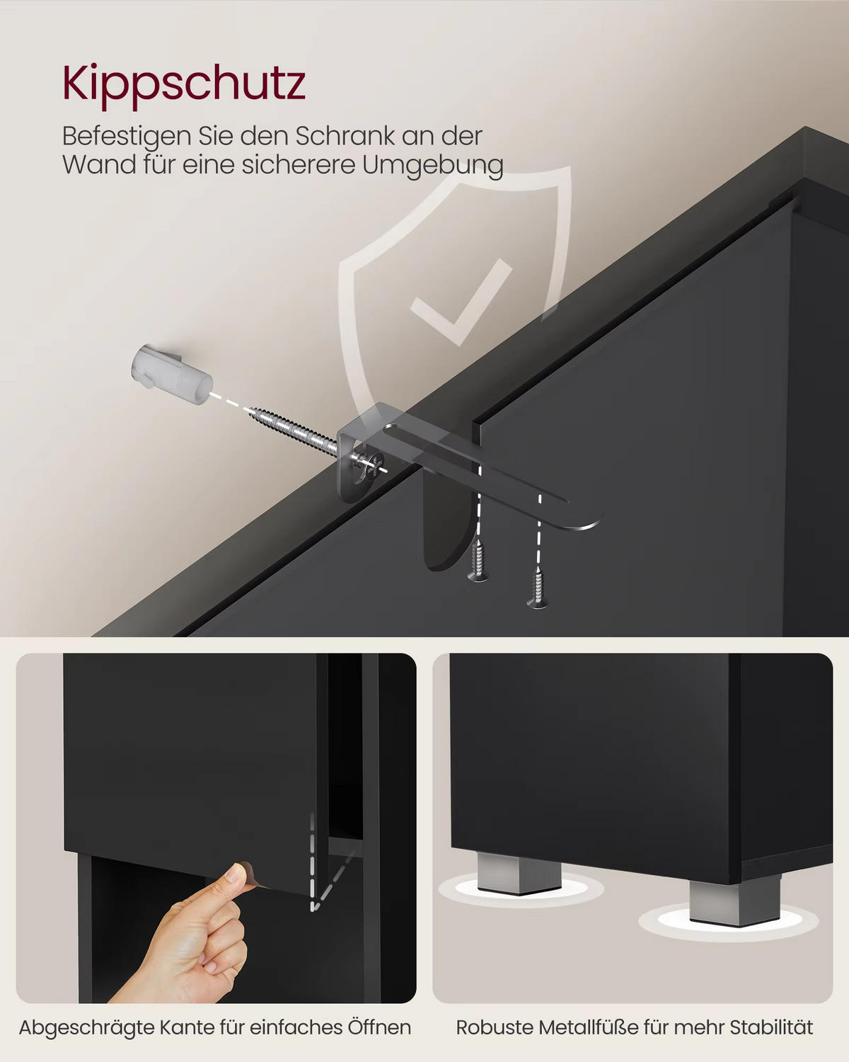 HOCHSCHRANK 30/170/30 cm offenes Fach Schublade Badschrank - Schwarz, Holz (30/170/30cm) - Coonoor
