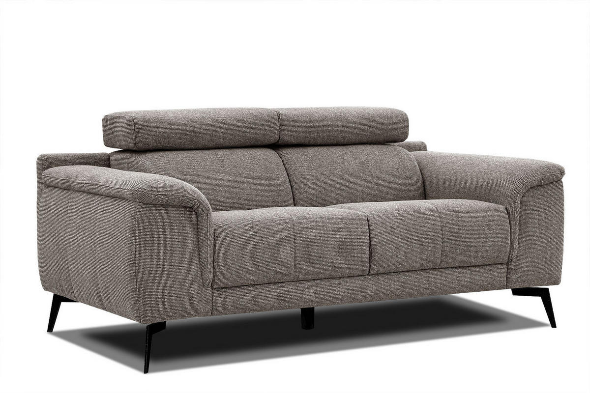 SOFA FIERO 2-Sitzer, taupe - Taupe/Schwarz, Holzwerkstoff/Textil (170/82/103cm) - Courtois Laville