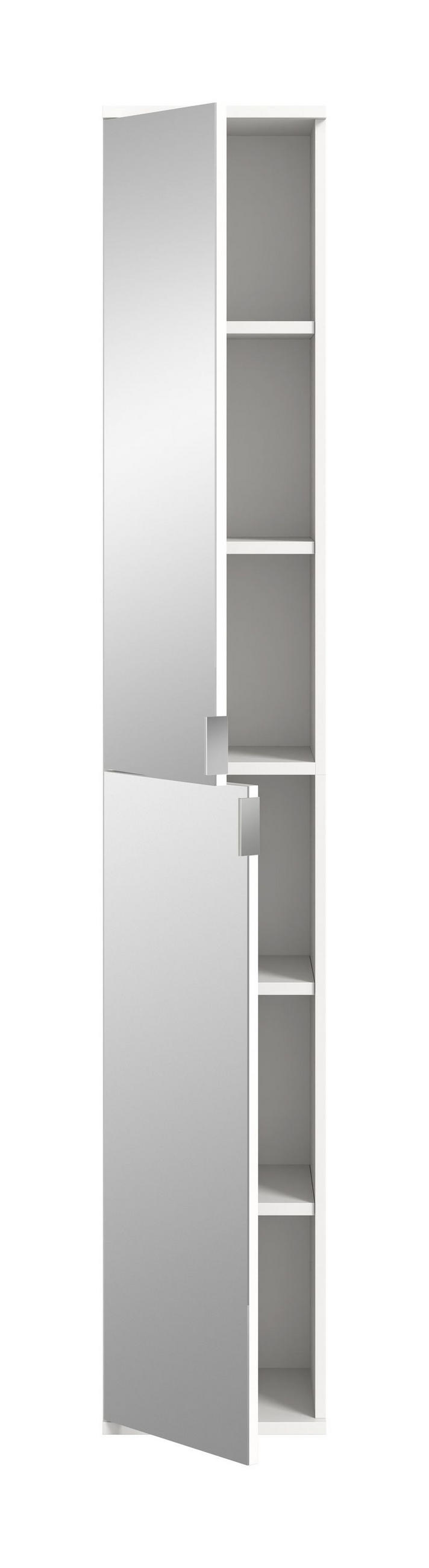 SPIEGELSCHRANK Projekt X Garderobe in weiß Nachbildung und Spiegelglas B/H/T: 30x193x34 cm - Weiß, Holzwerkstoff (30/193/34cm)