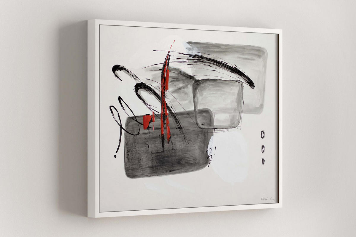 OLEJOMAĽBA 100/75 cm, Zvieratá - sivá, drevo/textil (100/75cm) - KUNSTLOFT