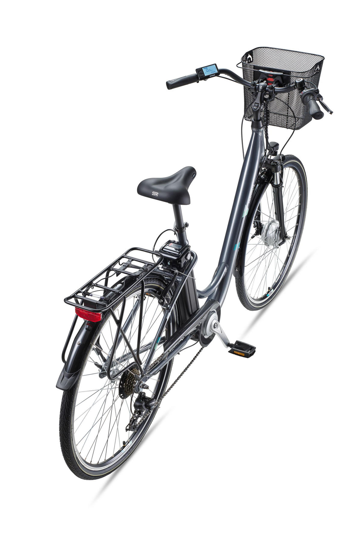 E-BIKE Cityrad Multitalent RC822 Für Damen u. Herren 374,4 Wh Frontmotor 7-Gang-Kettenschaltung 28 Zoll - Anthrazit, Metall (114.5cm) - Telefunken