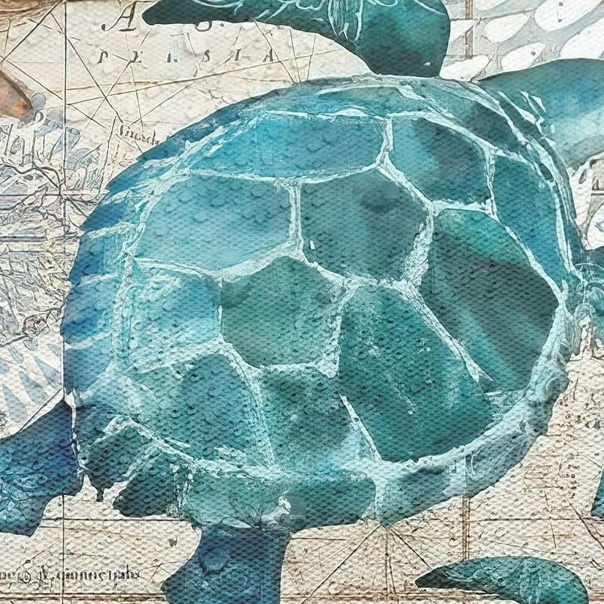DUSCHVORHANG Schildkröte Meer Polyester wasserdicht maschinenwaschbar schnelltrocknend mit Haken - Blau, Textil (180/200cm) - MCBOSON