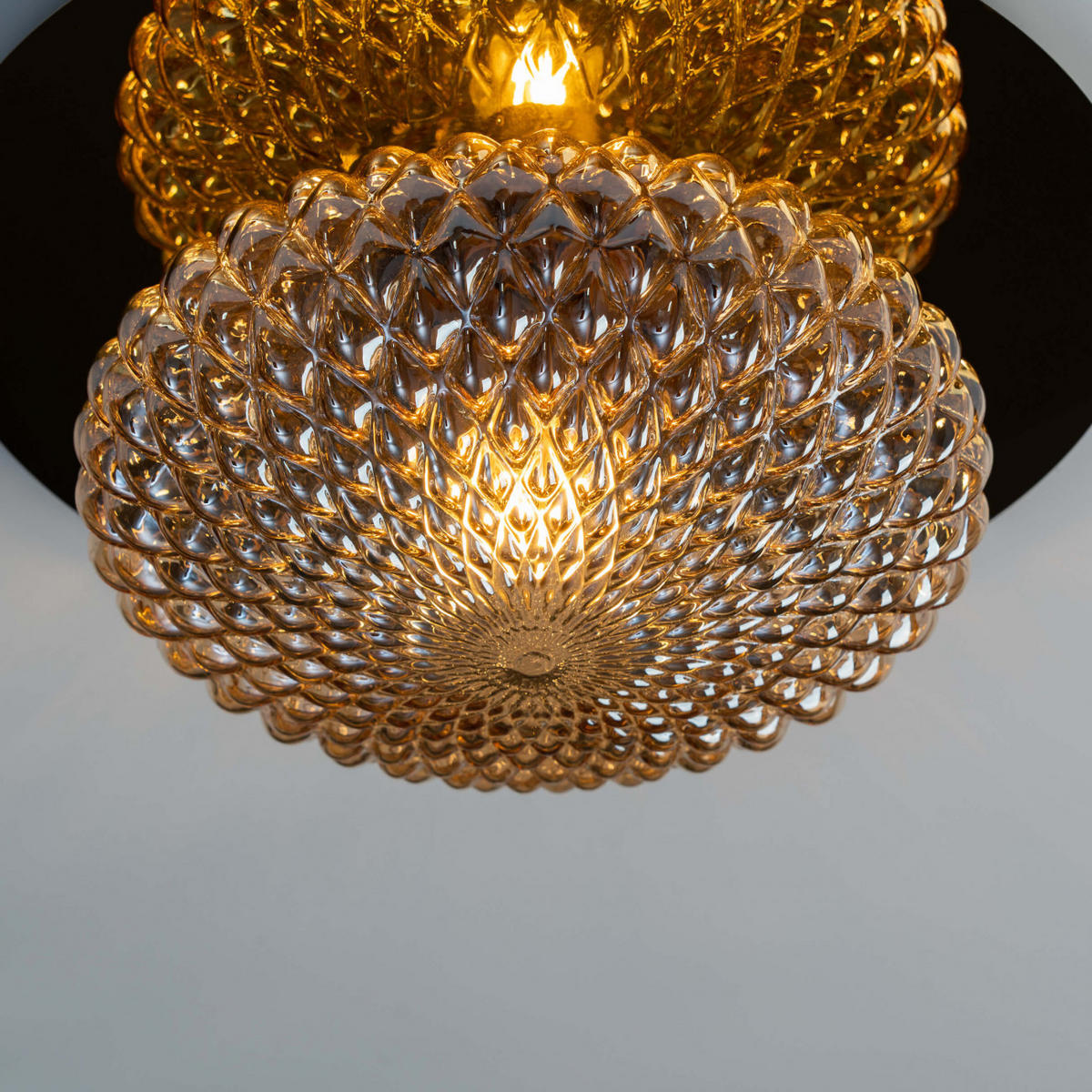 WANDLEUCHTE Matera, Bernstein und Gold, 17.5cm - Goldfarben, Glas (40/17.5/17cm) - KOSILUM