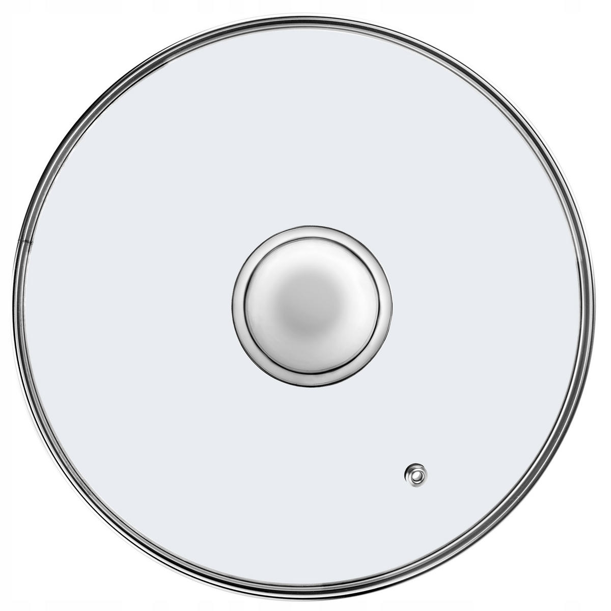 DECKEL mit Metallgriff, 24 cm - Transparent, Glas (24cm) - KADAX