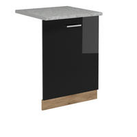 ČELNÍ PANEL MYČKY R-Line Černý vysoký lesk - medově dubová/vysoce lesklá černá, kompozitní dřevo (60/81.8/1.6cm) - Vicco