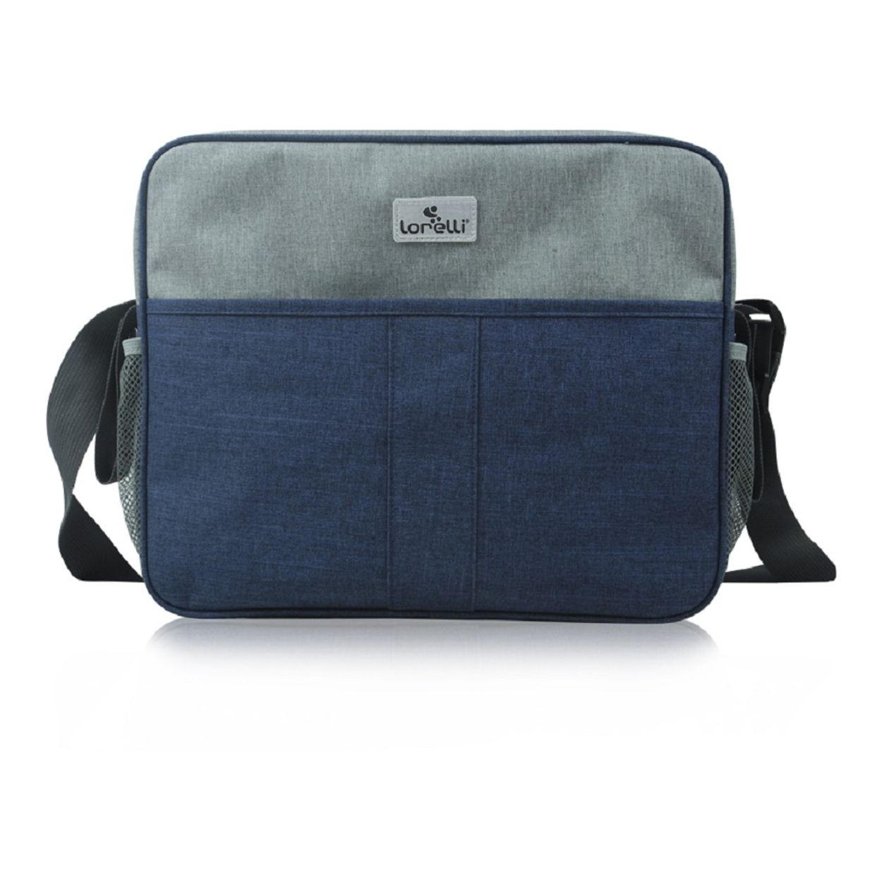 WICKELTASCHE 1004008 blau grau Wickelunterlage, 3 Innenfächer, Außenfächer, Schultergurt, Polyester - Grau, Textil (38/29/16cm) - Lorelli