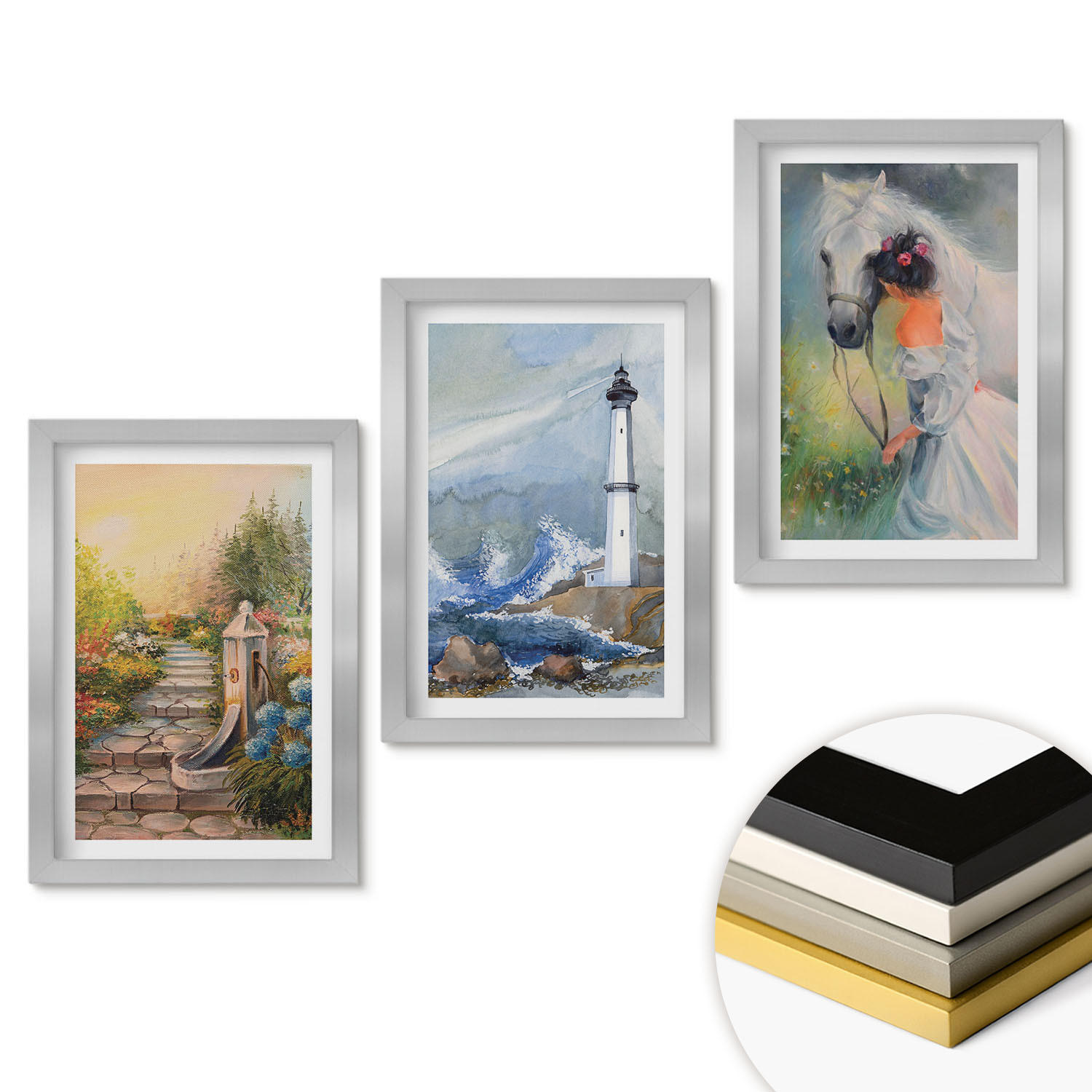 ArtPrintCave Wandbilder Silber 20x30 cm