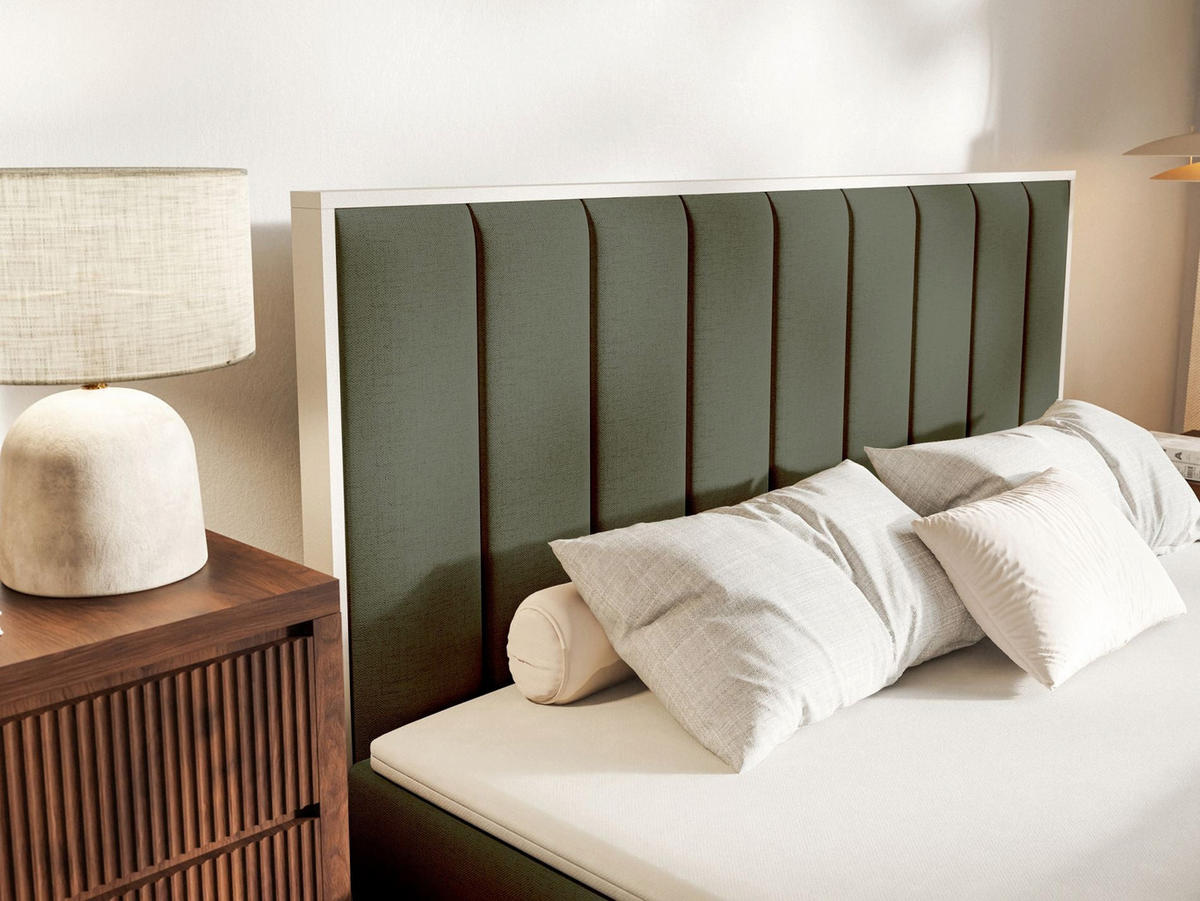 BOXBETT Togents Dunkelgrün Chenille hydrophob 160x200 cm - Dunkelgrün, Textil (160/200cm) - Selsey