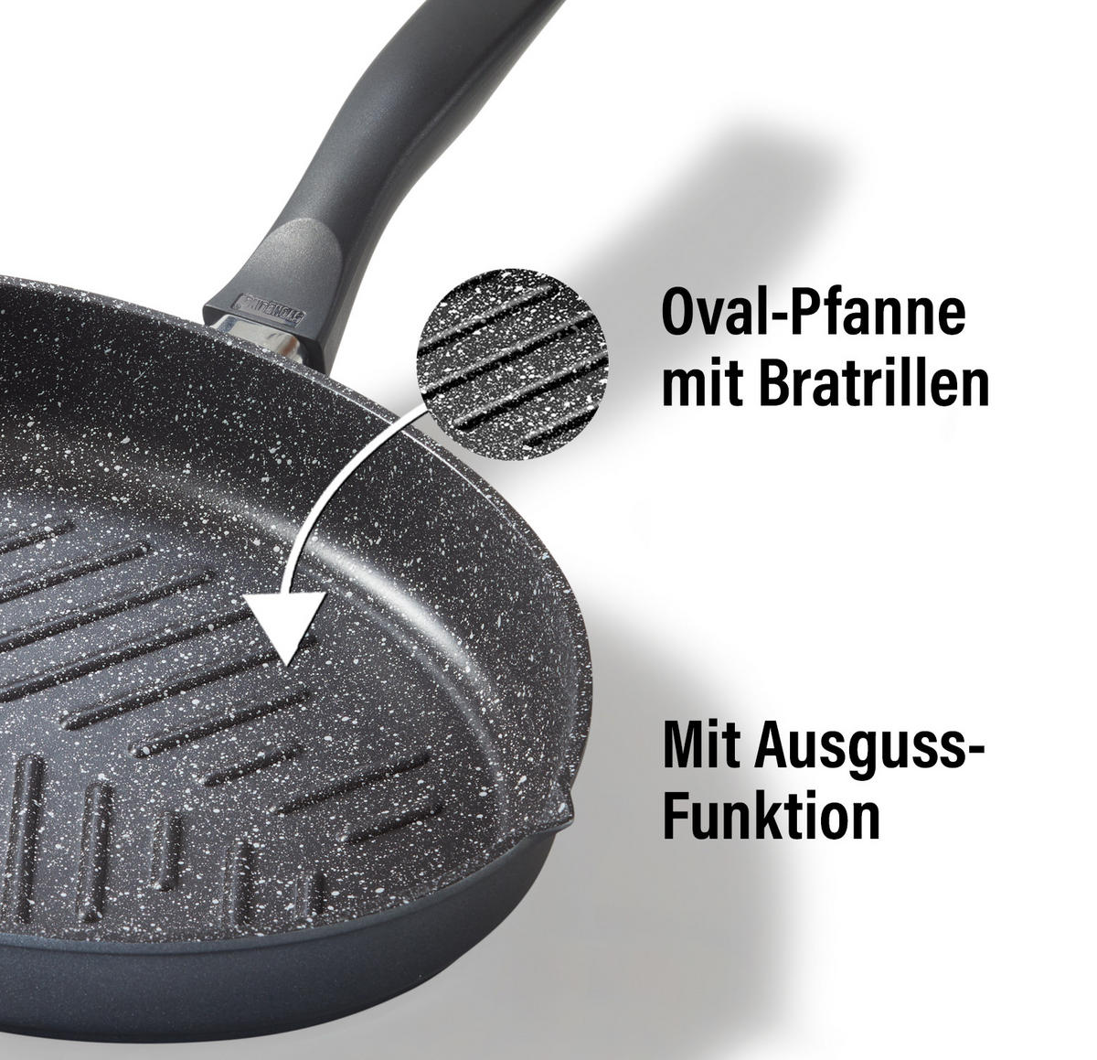 XXL FISCH- UND SCHNITZELPFANNE - Grau, Metall (42.8/24/5cm) - Stoneline