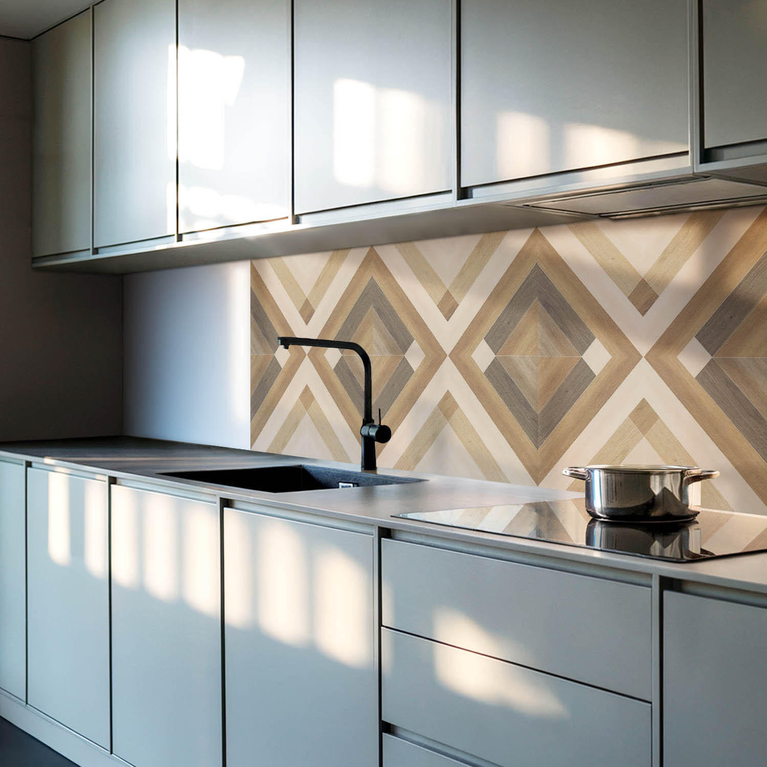 WANDPANEEL 4x 50x50 cm selbstklebend Axenta - Braun, Kunststoff (50/1.6/50cm) - Wallfluent