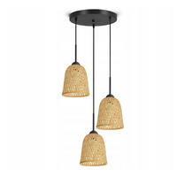 PENDELLEUCHTE BOHO - Schwarz/Weiß, Holz/Metall (40/40/100cm) - kiki design