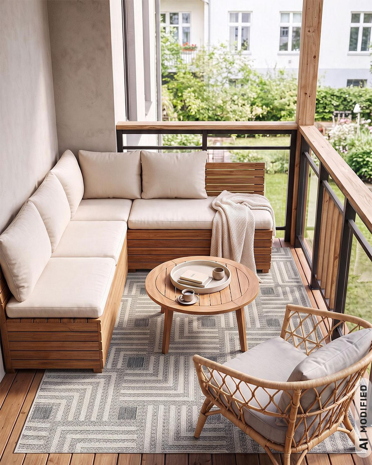 TEPPICH In-& Outdoor Abstrakt 80x150cm Mazovia Cangas Polen Beige Braun Balkon Modern Pflegeleicht Tierfreundlich - Braun, Textil (80/150cm) - Mazovia