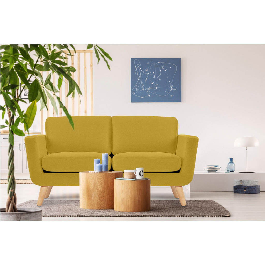 Thumbnail - Konsimo® Sofa, Gelb, Textil, 153x80x84 cm, FSC 100%, Hergestellt in Europa, Wohnzimmer, Sofas & Couches, Sofas, 2-Sitzer...