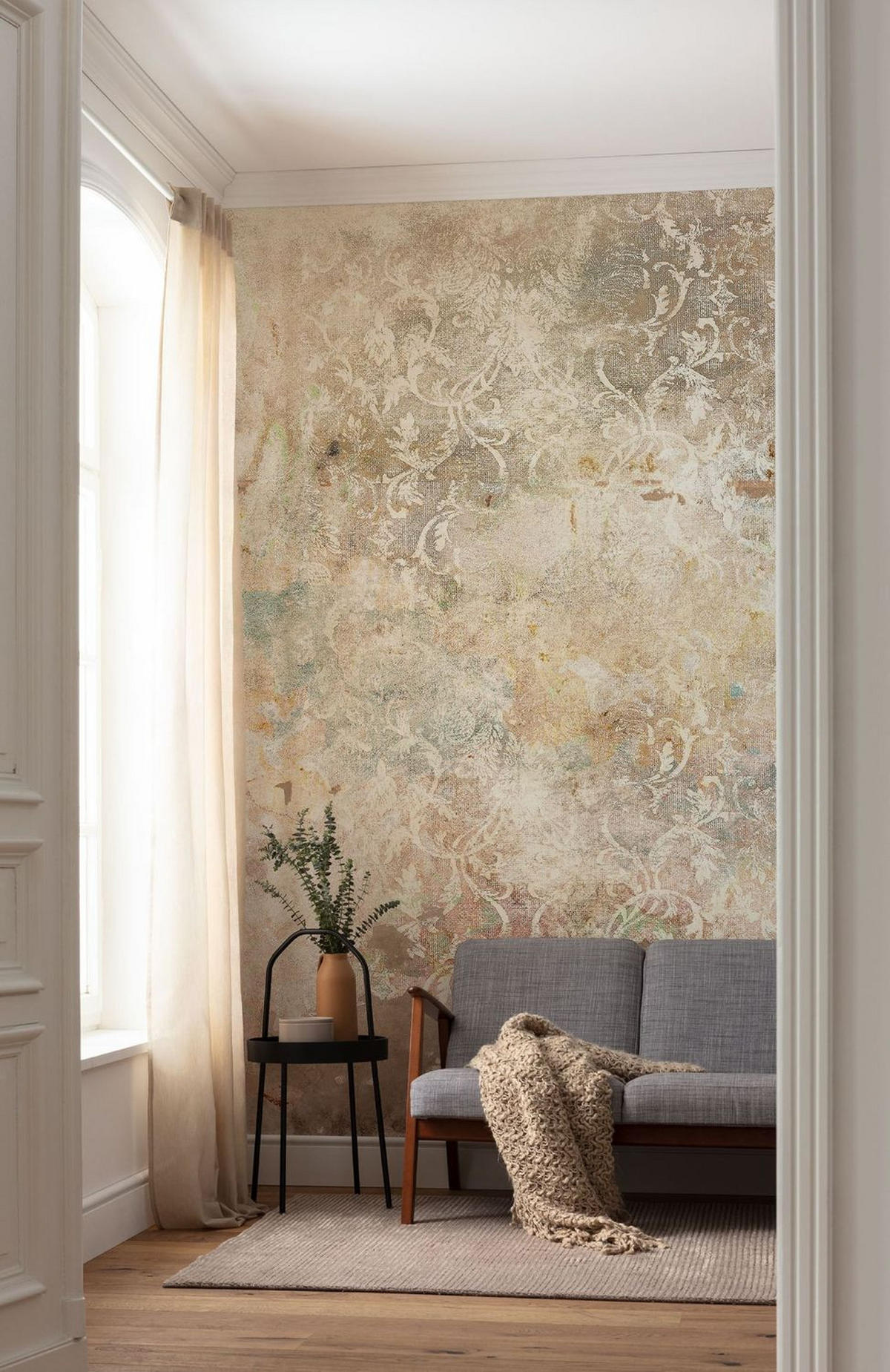 FOTOTAPETE kleine Ornamente 200 x 280 cm - Beige, Papier (200/280cm) - Sanders & Sanders