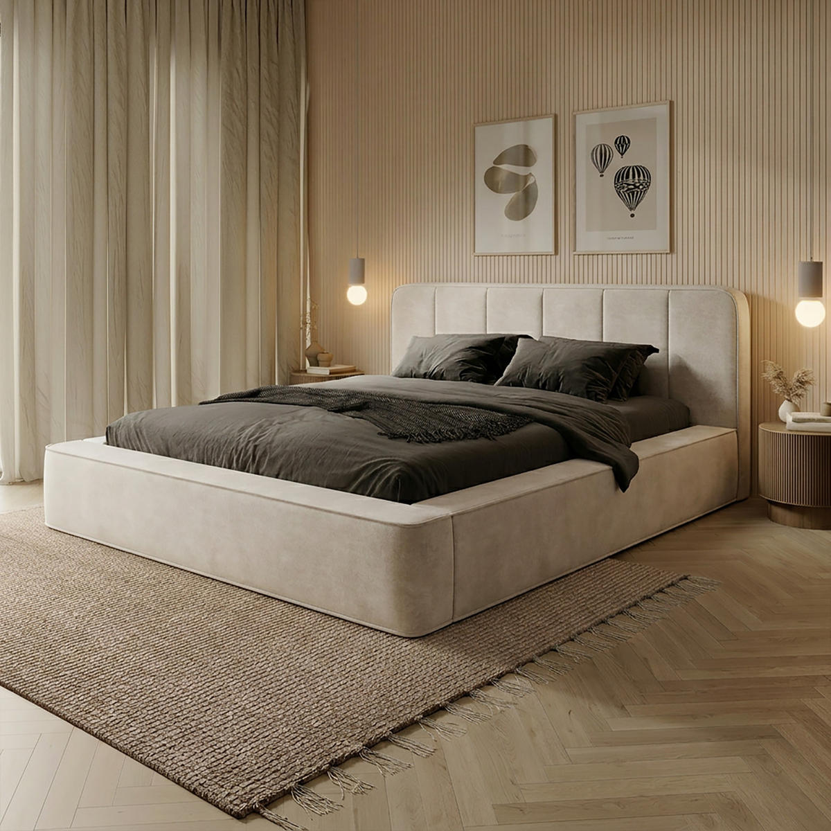 POLSTERBETT BEJO 160x200 cm, Weiß - Weiß, Textil (200/160cm) - Fedve