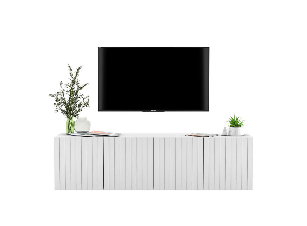 TV-SCHRANK Elpis Weiß Matt Glamour 150 cm - Weiß, Holzwerkstoff (150/37.5/36.5cm) - Meble Lindner