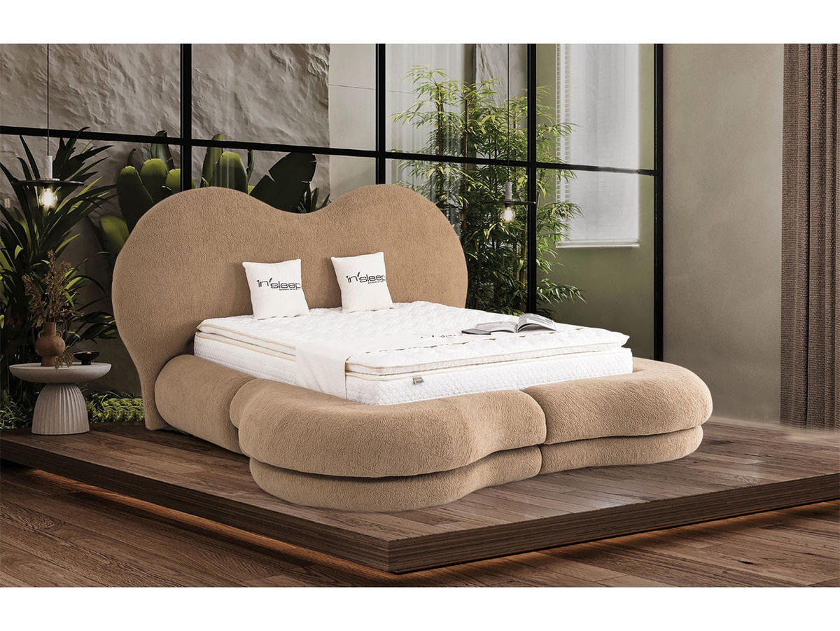 POLSTERBETTSET Maldiv 200x200 Braun - Braun, Textil/Metall (200/200cm) - Villa Möbel