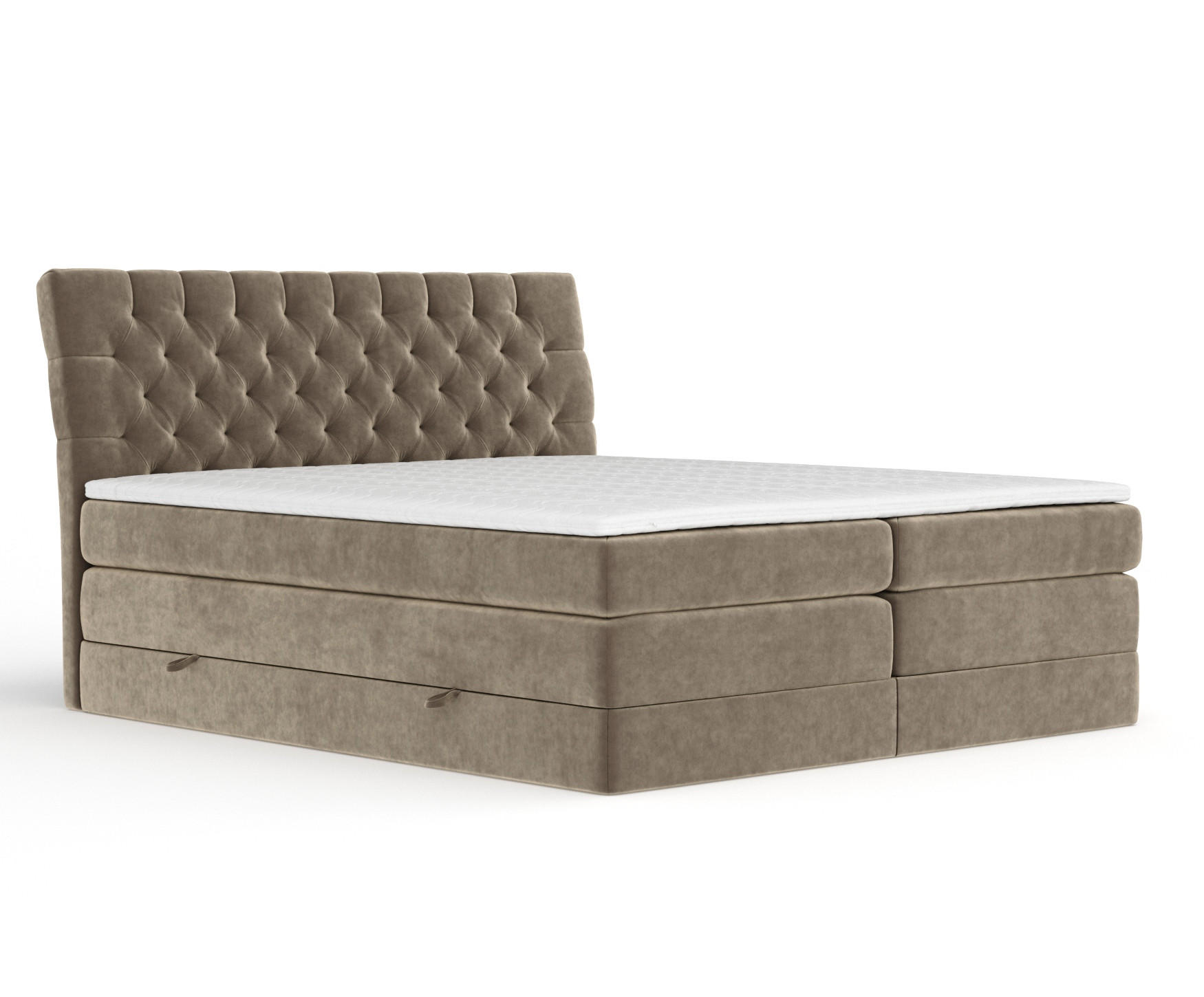 BOXSPRINGBETT Seraphine Braun 140/200 cm - Schwarz/Braun, Holz/Holzwerkstoff (140/200cm) - Maison de Reve