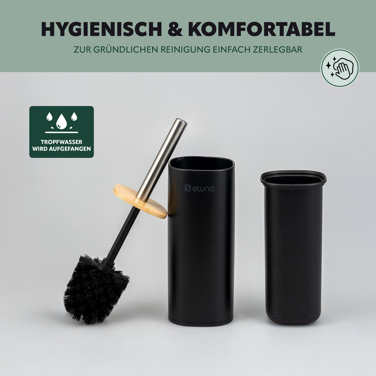 BADEZIMMER-SET FRAMURA 2tlg., schwarz - Schwarz, Metall (18.5/27.5/23cm) - eluno