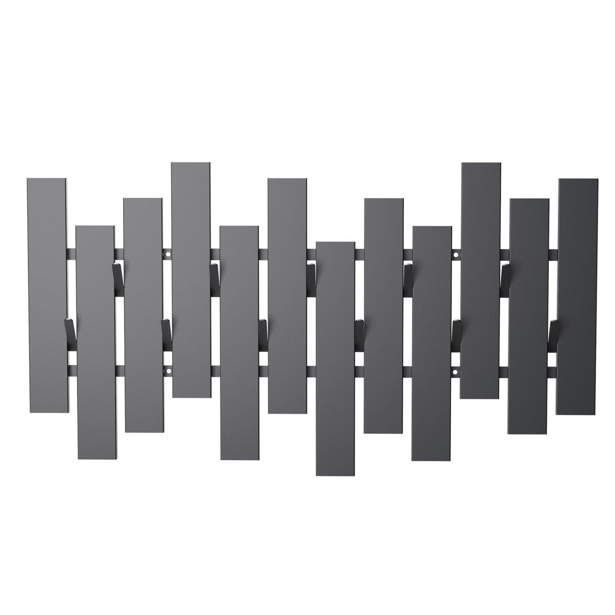 WANDGADEROBE Schwarz Metall Modern 96713 Garderobe Wand mit Haken - Schwarz, Metall (72/40/6cm) - DanDiBo