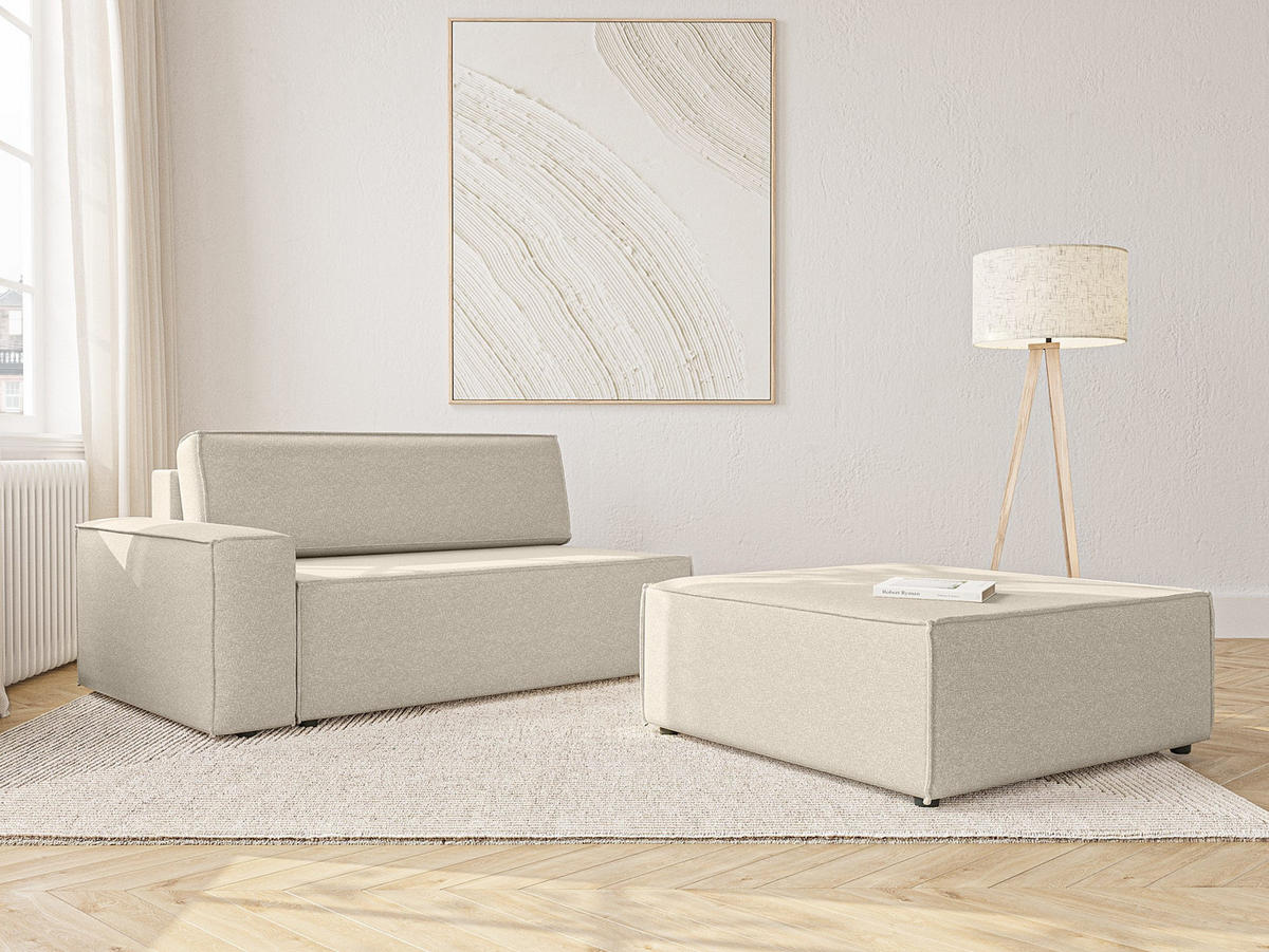 SCHLAFSOFA Lummo Si mit Schlaffunktion, Beige - Beige, Textil (263/70/100cm) - Fedve