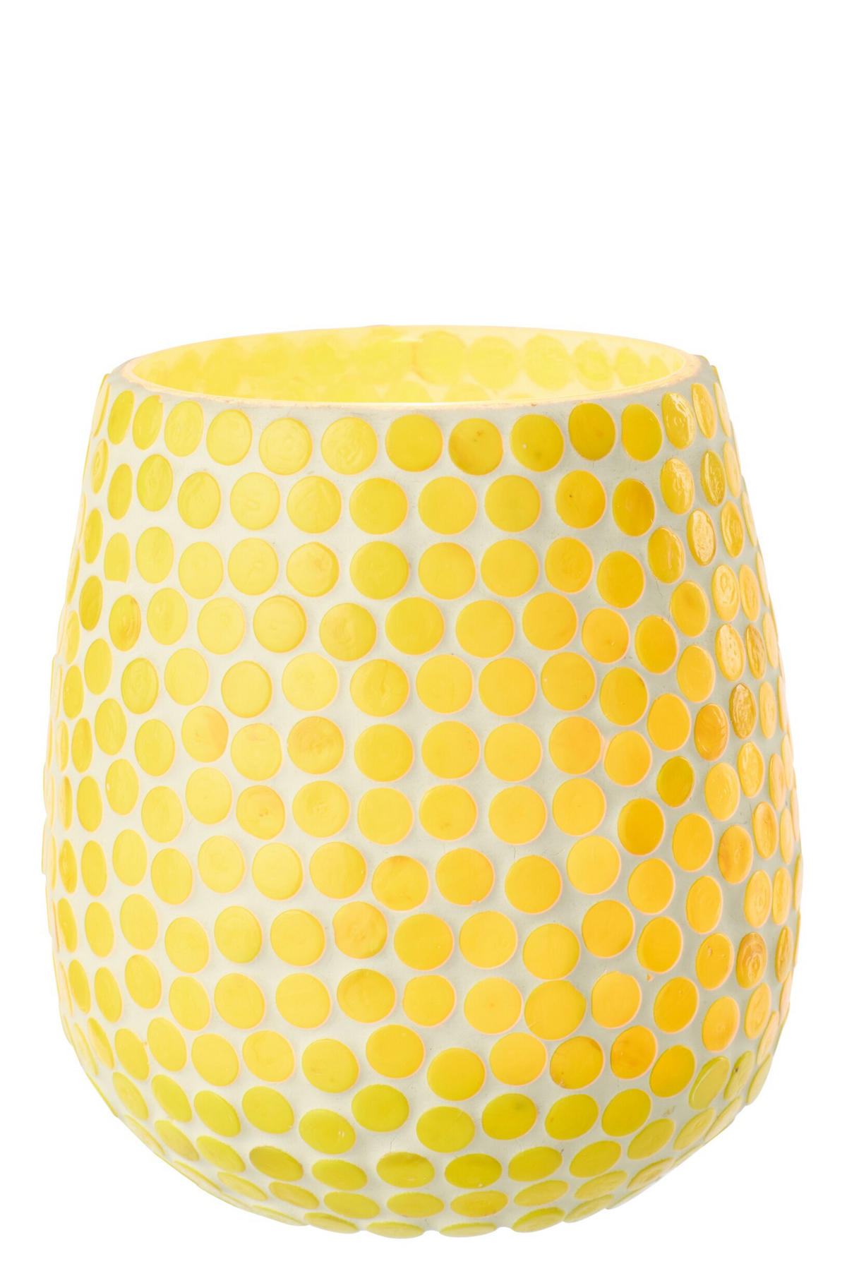 KERZENSTÄNDER MOSAIK Gelb - Gelb, Glas (11/12cm) - J-Line