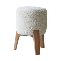 HOCKER Drum Weiß aus Stoff - Weiß, Textil (40/48/40cm) - Tikamoon