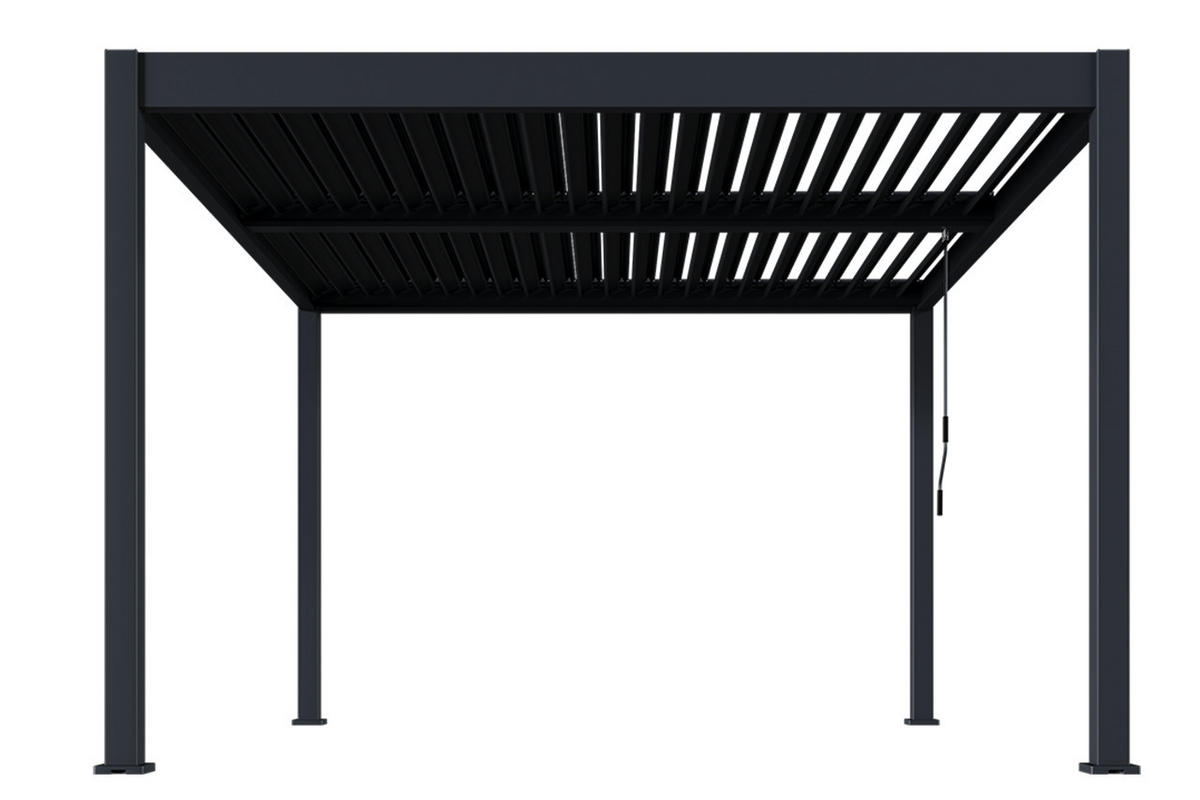 LAMELLENDACH-PERGOLA Oasis 3,6 x 4 m Anthrazit Aluminium - Grau, Kunststoff (80/175/120cm) - Green Spirit