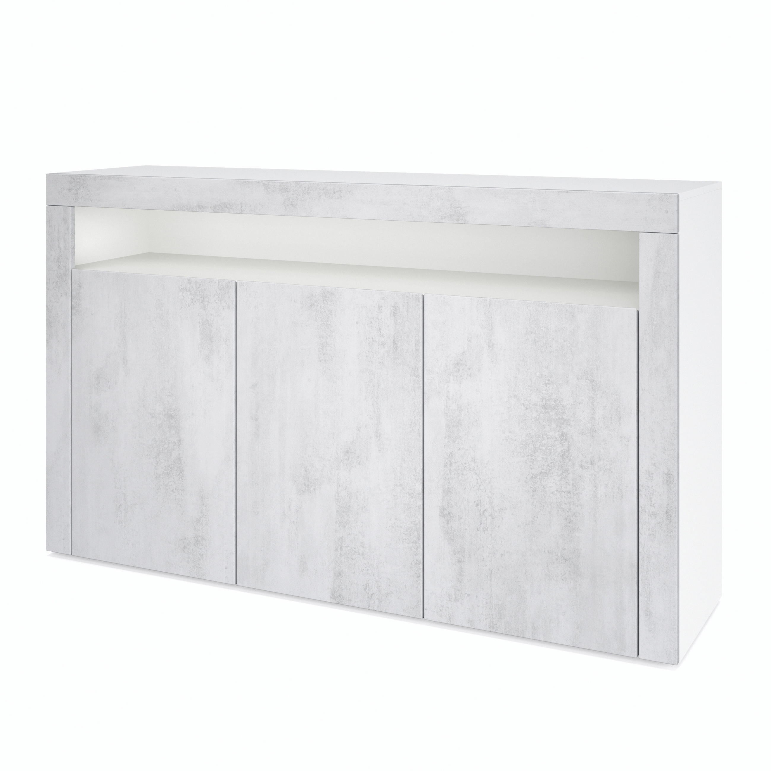 SIDEBOARD Valencia Beton Oxid Optik/ Beton Oxid Optik - Hellgrau, Holzwerkstoff (155/92/40cm) - Vladon