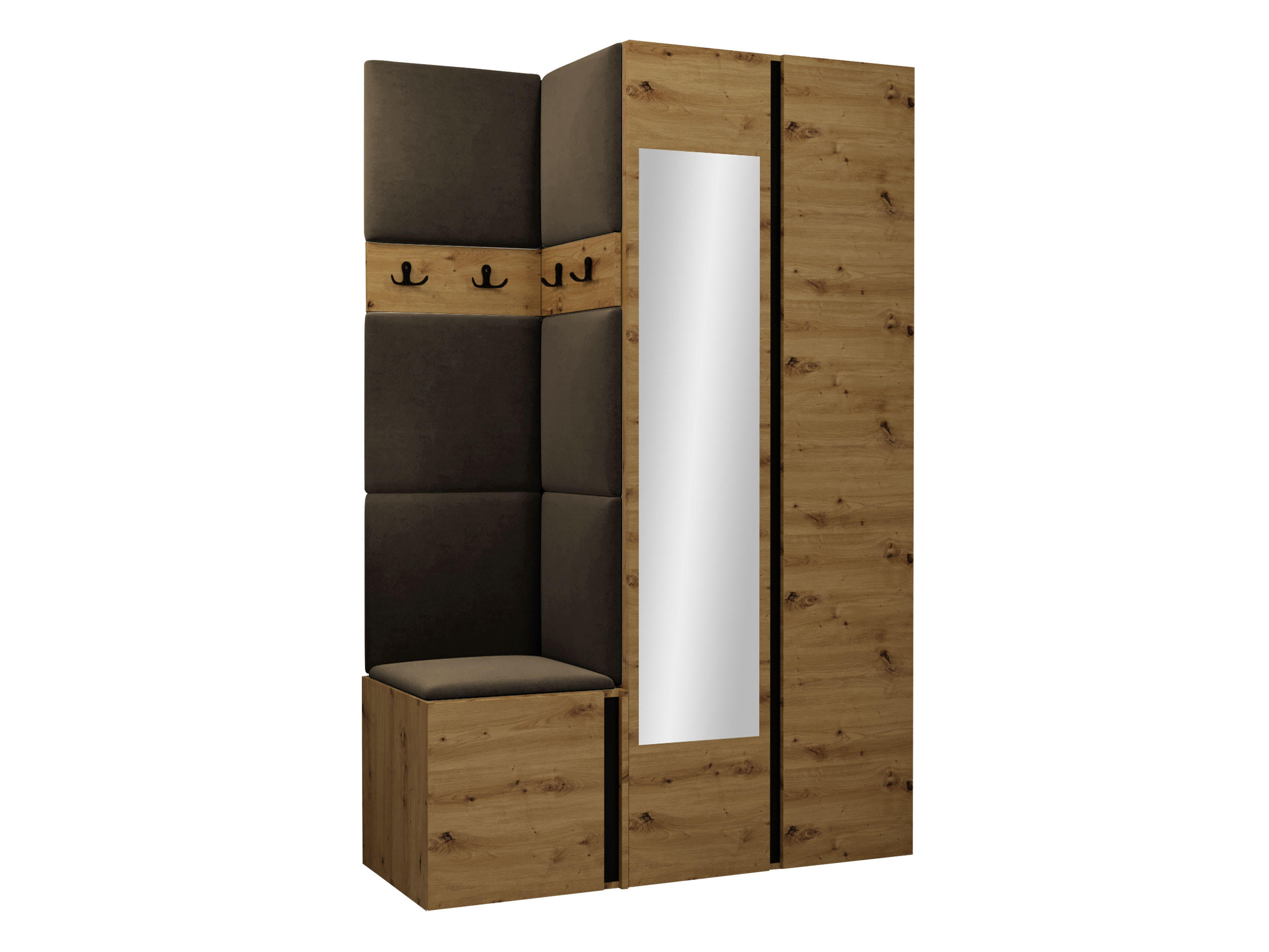 Mirjan24 Garderoben-Set Eiche Artisan, Braun 116x186x46 cm