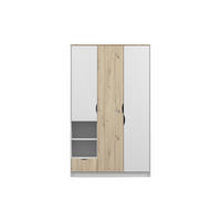 KINDERKLEIDERSCHRANK JUMI 120/193/50 cm in Weiß/Eiche Artisan - Weiß/Eiche Artisan, Holzwerkstoff (120/193/50cm) - Deine Möbel 24