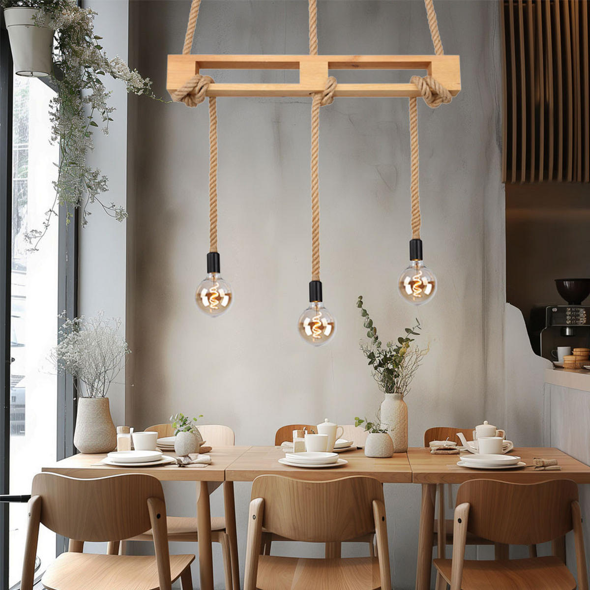 LED HÄNGELEUCHTE Holz Orange - Orange, Glas (83/10/120cm) - Globo Lighting