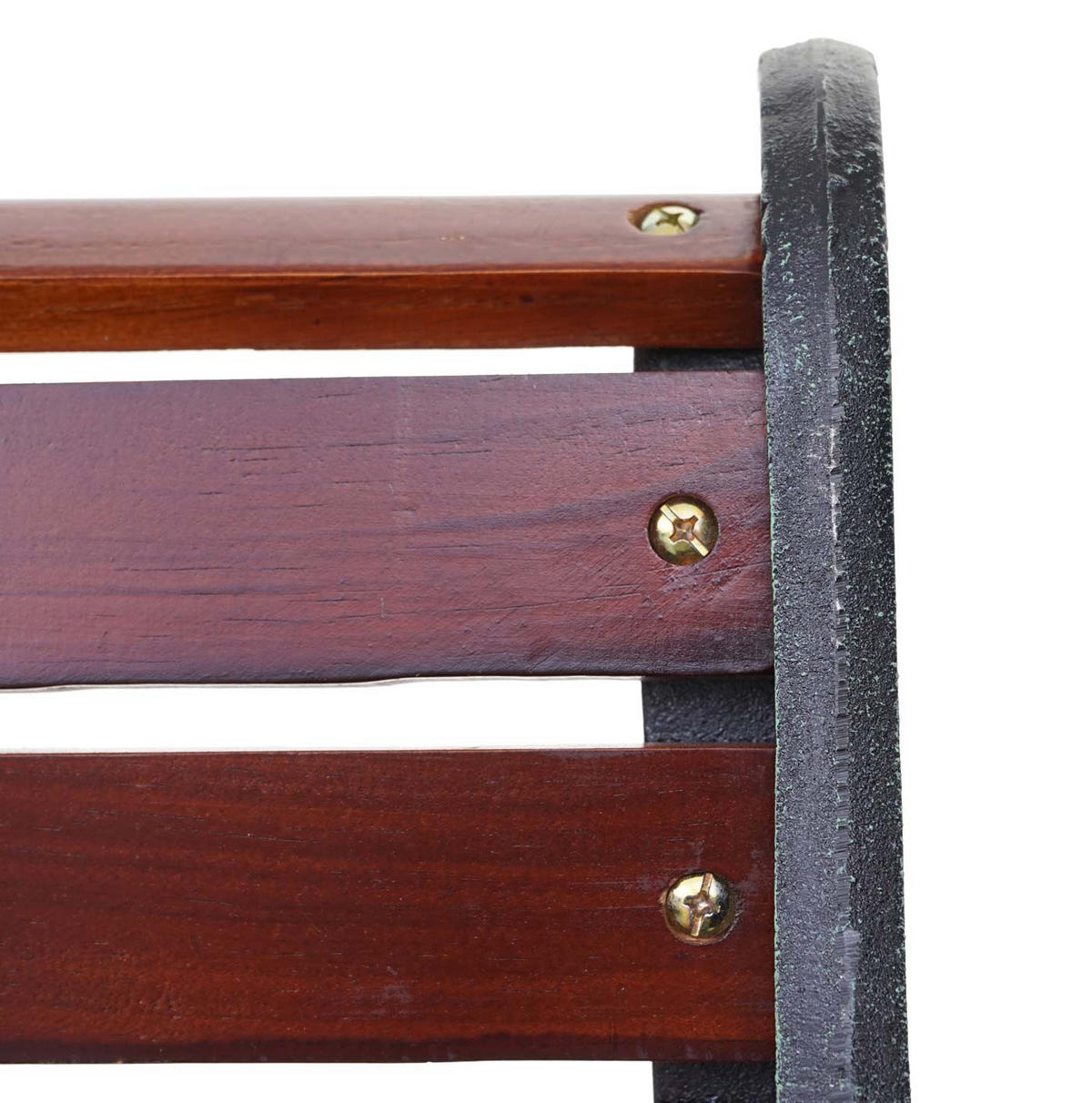GARTENBANK 2-SITZER Schwarz, Teak Dekor - Schwarz/Teakfarben, Holz (125/72/37cm) - MCW