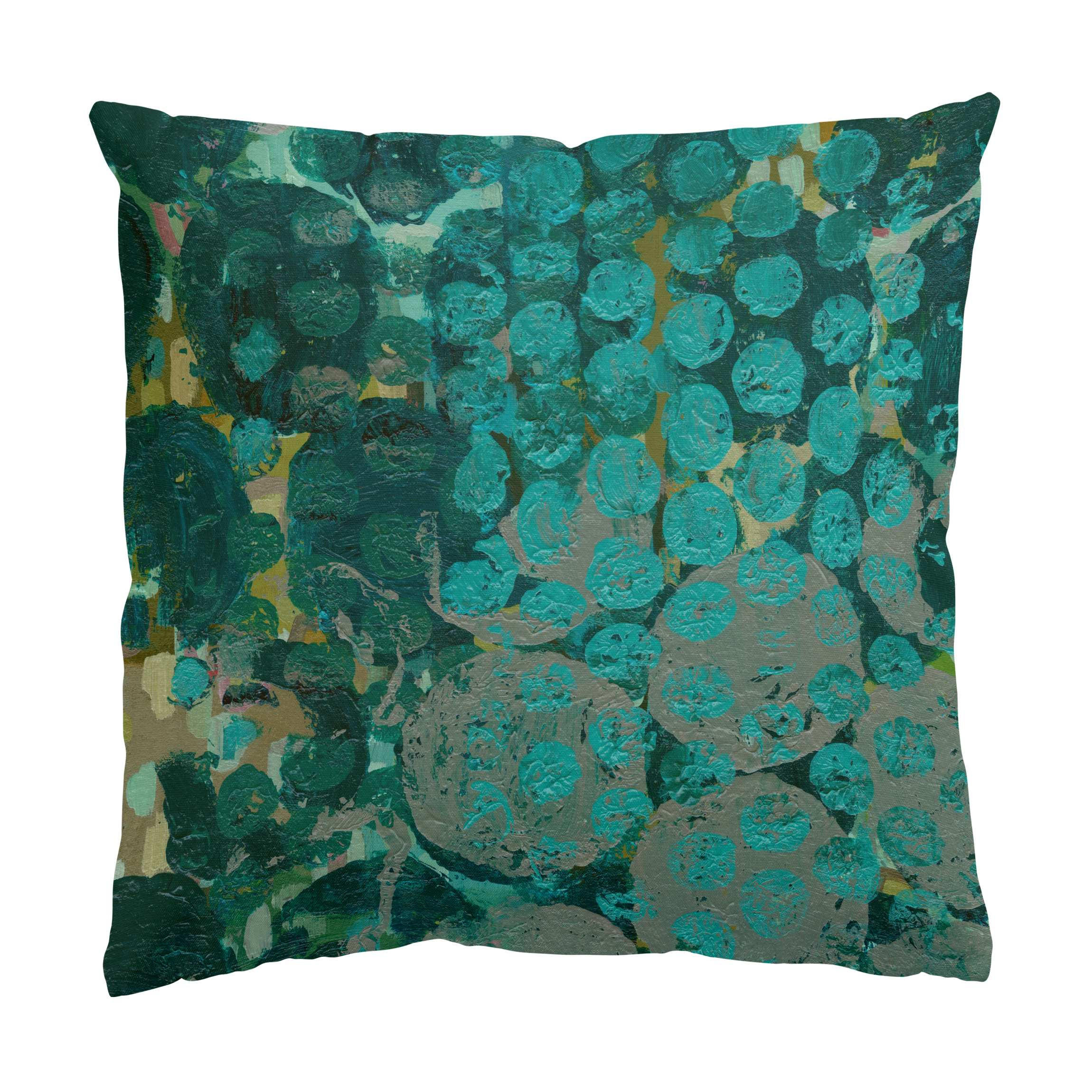 DEKOKISSEN Callais 40/40 cm - Türkis, Textil (40/40/10cm) - Bilderwelten