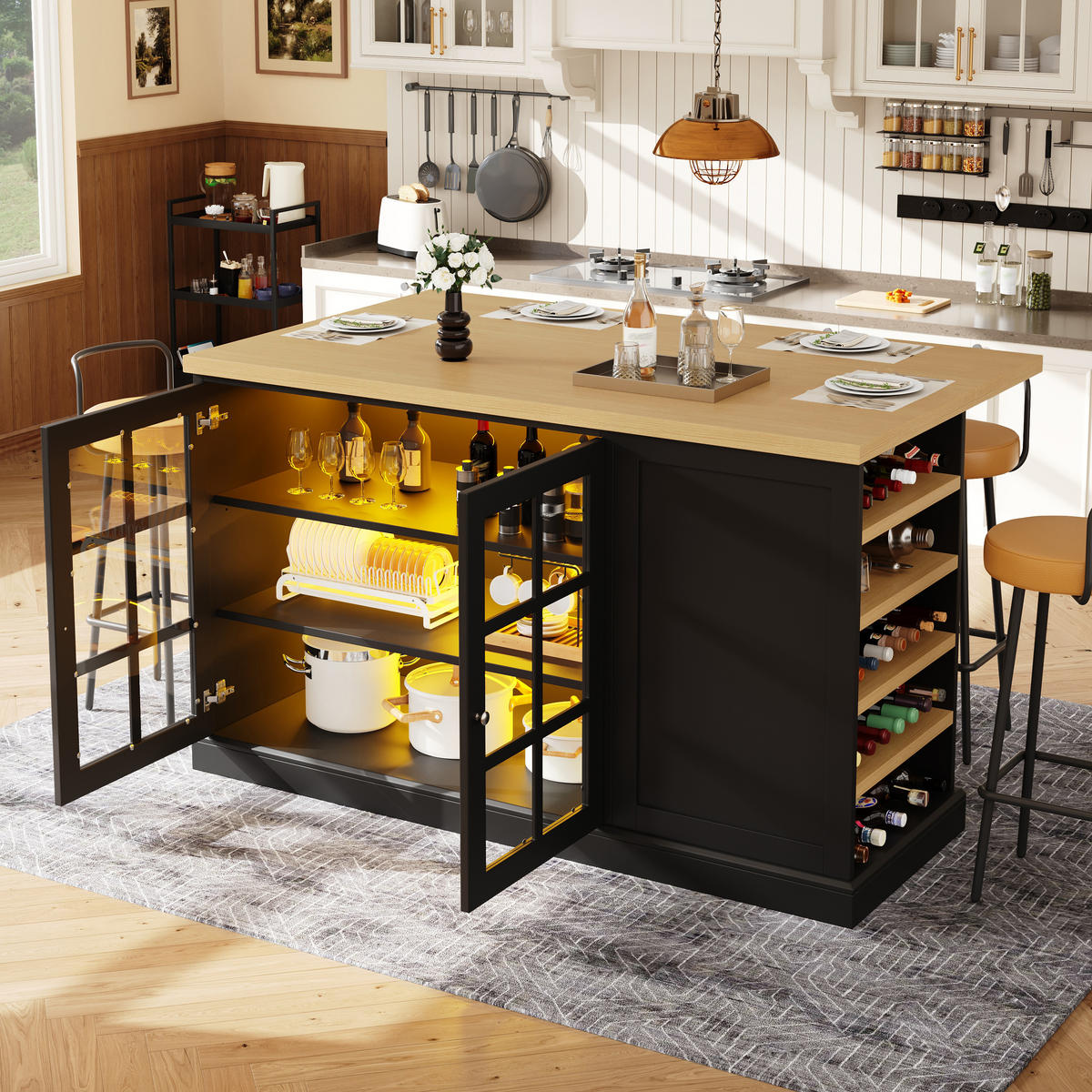BARTISCH Schwarz 120/70/90 cm - Schwarz, Holzwerkstoff (120/90/70cm) - PANGIVO