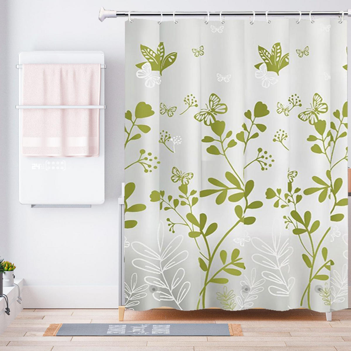 DUSCHVORHANG – 180 x 200 cm – inklusive Haken - Multicolor, Kunststoff (180/200cm)