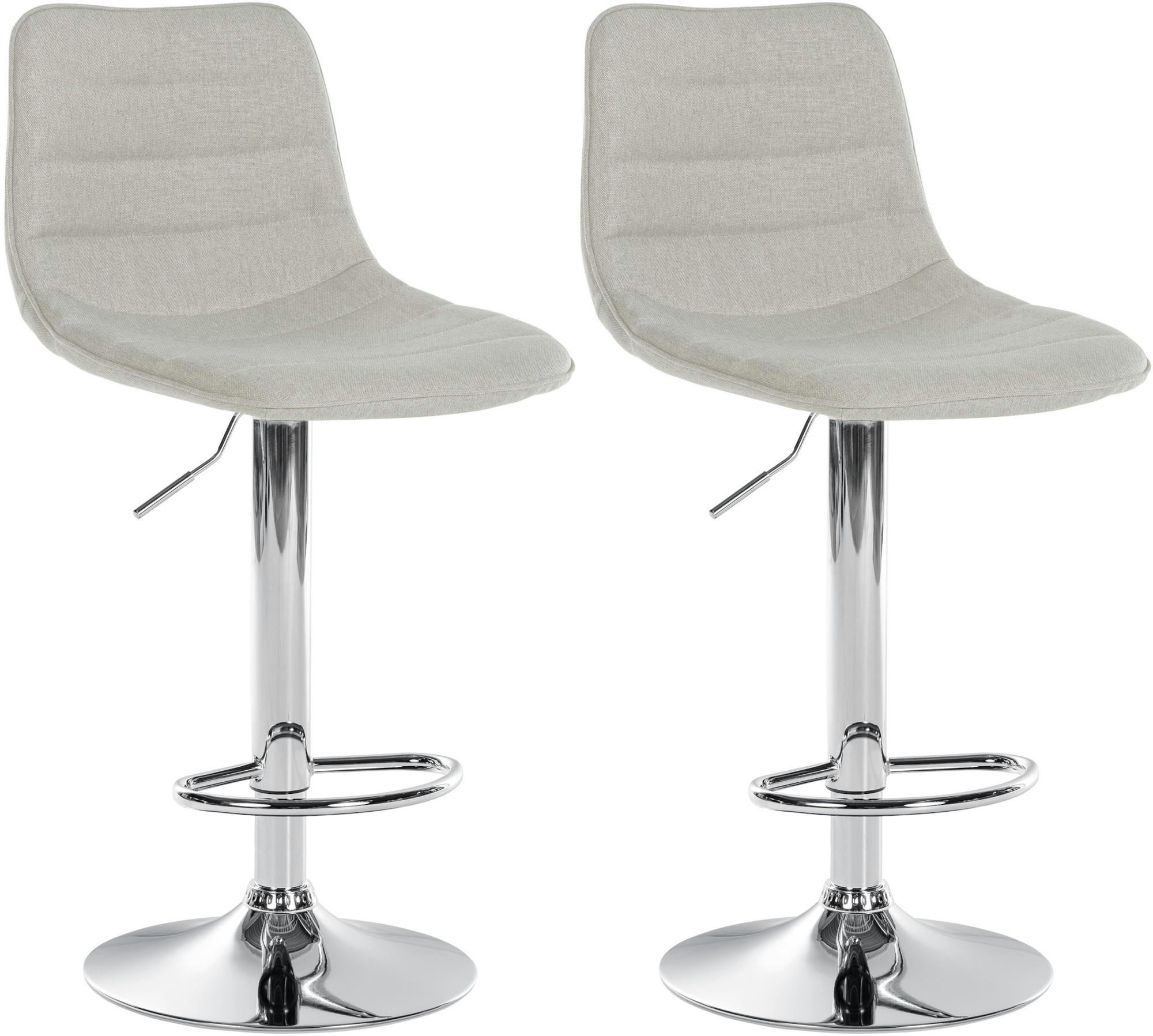 BARHOCKER 2er Set Stoff creme - Creme, Textil/Metall (45/89/46cm) - CLP