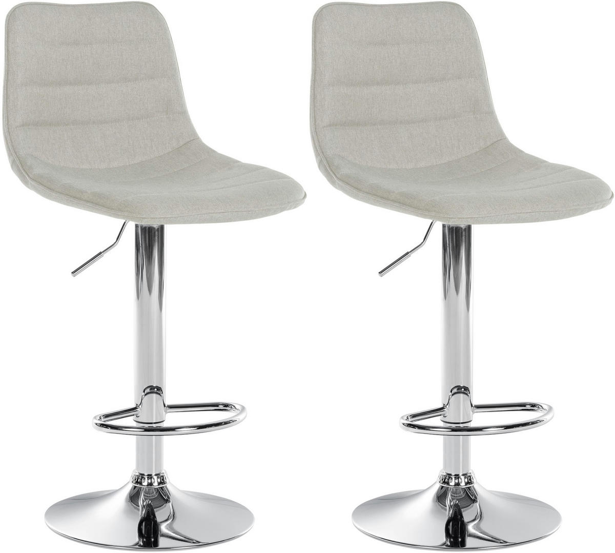 BARHOCKER 2er Set Stoff creme - Creme, Textil/Metall (45/89/46cm) - CLP