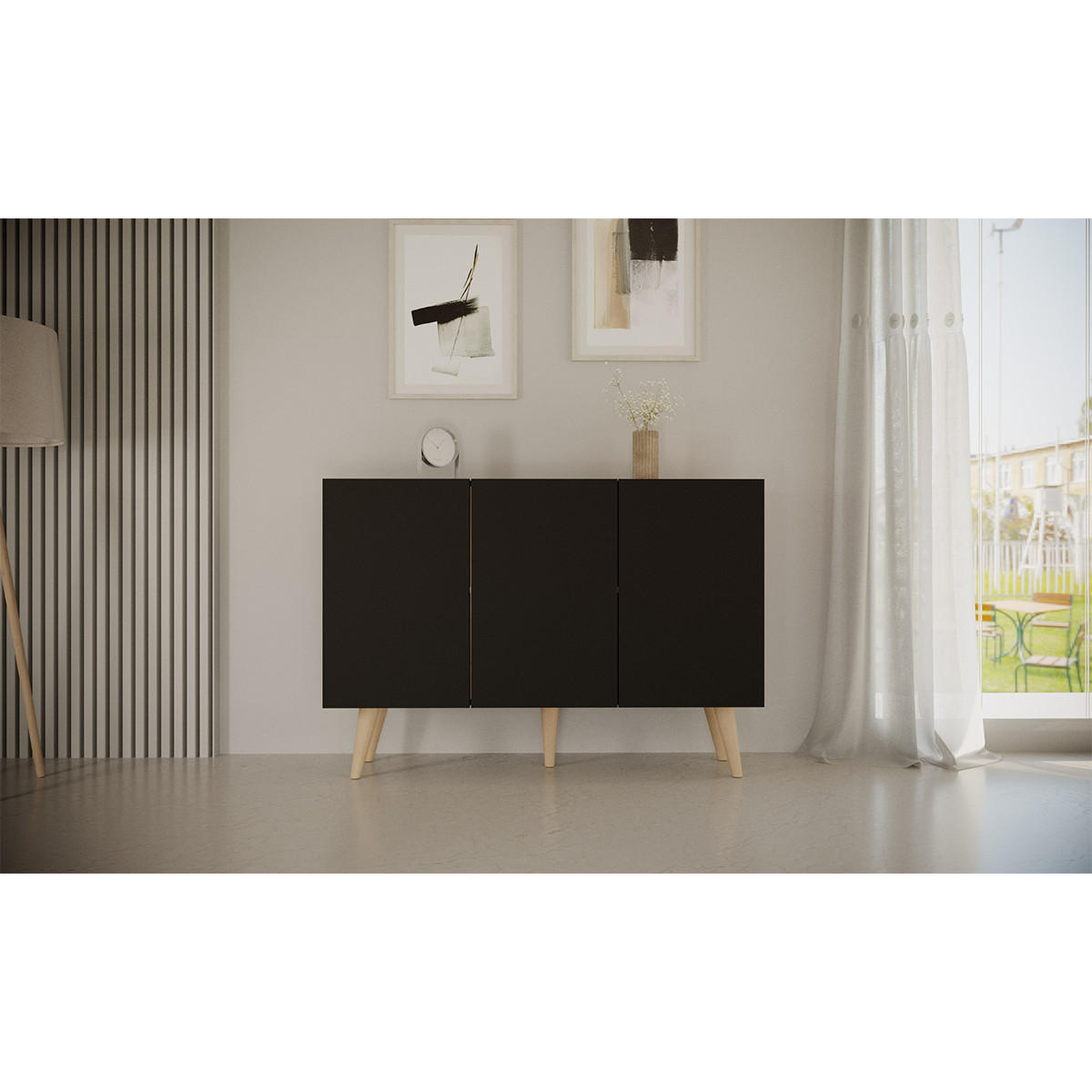 SIDEBOARD Toronto Schwarz - Schwarz, Holzwerkstoff (120/95.5/40cm) - Petits-meubles