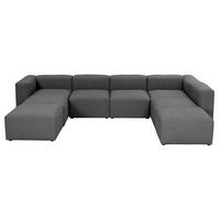 WOHNLANDSCHAFT 3 Kattrina Flachgewebe anthrazit - Anthrazit, Kunststoff (350/73/250cm) - 58aufmkessel