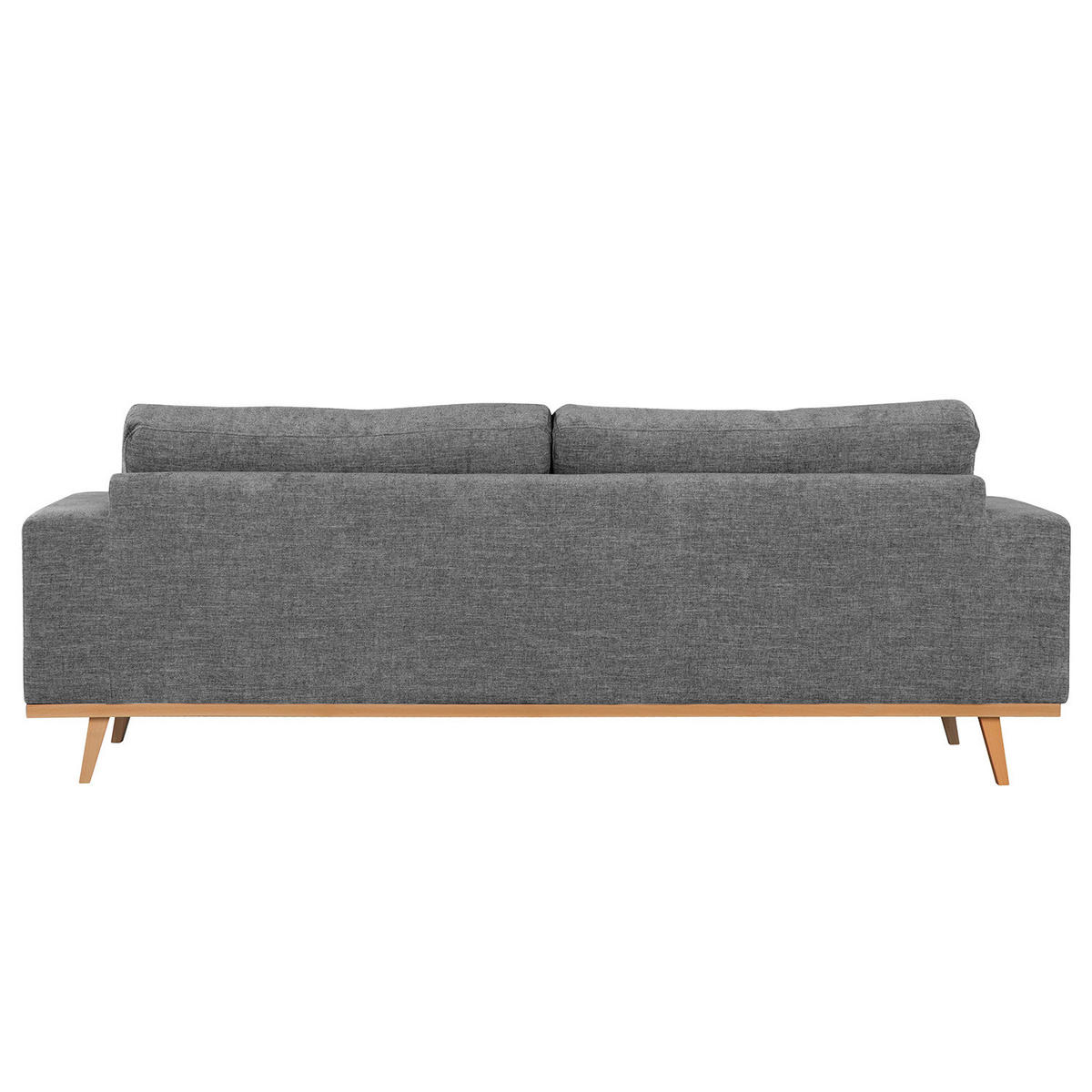 2-SITZER SOFA - Dunkelgrau/Buchefarben, Buchenholz/Textil (197/81/88cm) - home24