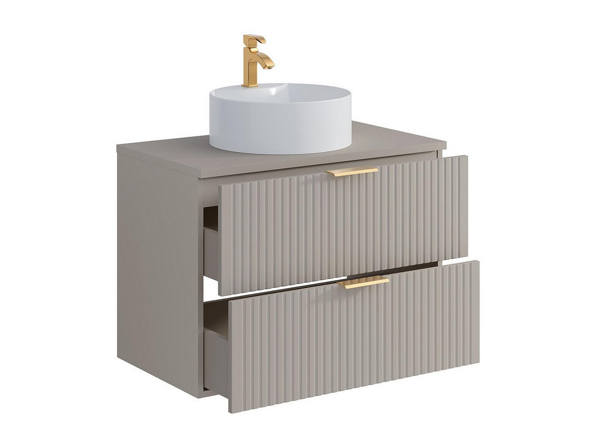 EINZELWASCHTISCH - 80 cmcm x 46 cmcm - Holz, Platte - Beige - ZEVARA - Beige, Holz (80/57/46cm) - Vente-Unique