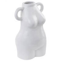 BLUMENVASE Porzellan weiß Aigio - Weiß, Keramik (25cm) - Beliani