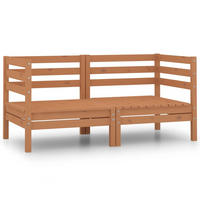 GARTENSOFA 2-Sitzer Honigbraun Massivholz Kiefer - Hellbraun, Holz (63.5/63.5/63.5cm) - vidaXL