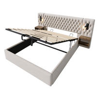 DOPPELBETT Beige 261/210/105 cm - Beige, Holzwerkstoff/Textil (180/200cm) - Urban Meuble