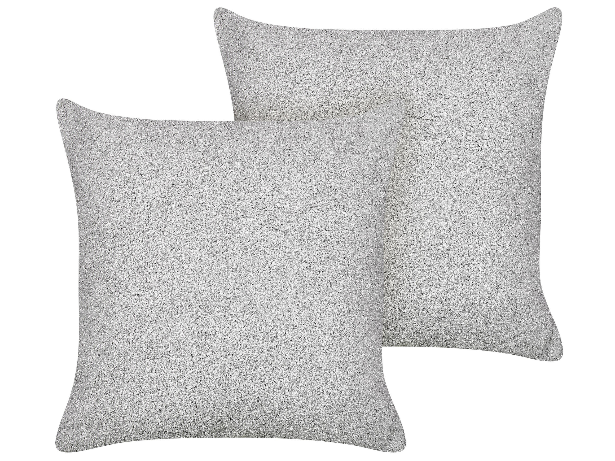 DEKOKISSEN 2er-Set Grau 45/45 cm Leuzea - Grau, Textil (45/45cm) - Beliani