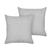 DEKOKISSEN 2er-Set Grau 45/45 cm Leuzea - Grau, Textil (45/45cm) - Beliani