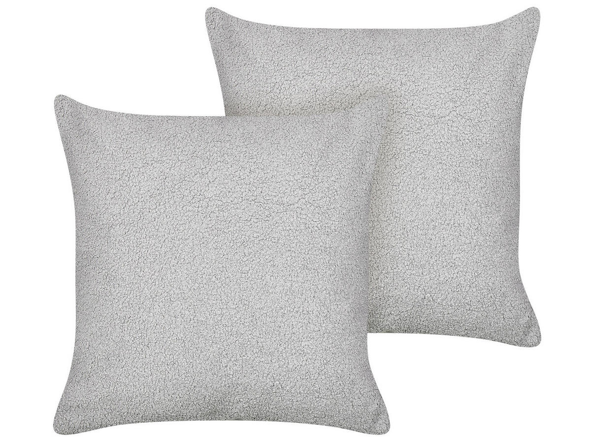 DEKOKISSEN 2er-Set Grau 45/45 cm Leuzea - Grau, Textil (45/45cm) - Beliani